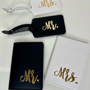 Mr. and Mrs. Black and White Travel Set